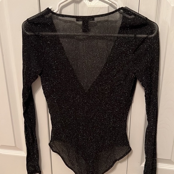 Sparkly Sheer Long Sleeve Bodysuit - Picture 2 of 2